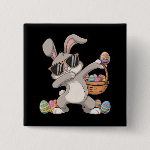 Chapa Cuadrada Conejo de Pascua con Dabbing Conejo Conejito Huevo