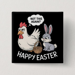 Chapa Cuadrada Conejo de Pascua Feliz Conejo Pollo No Esto Otra V