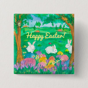 Chapa Cuadrada Conejos de Pascua