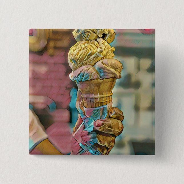 Chapa Cuadrada Cono de helado vintage (Anverso)