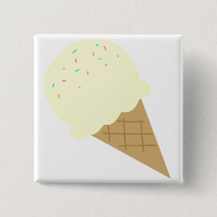 Chapa Cuadrada Cono de Waffle con Bola de Helado de Vainilla
