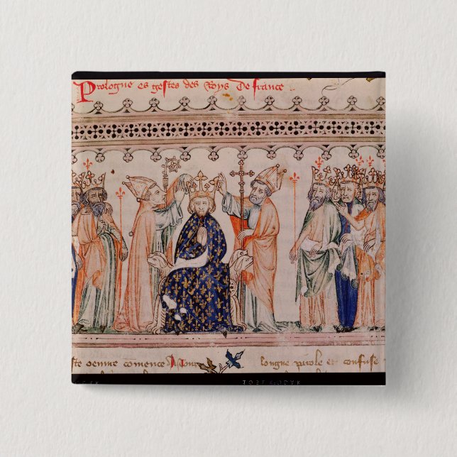 Chapa Cuadrada Consagración Felipe III le Hardi Rey de (Anverso)