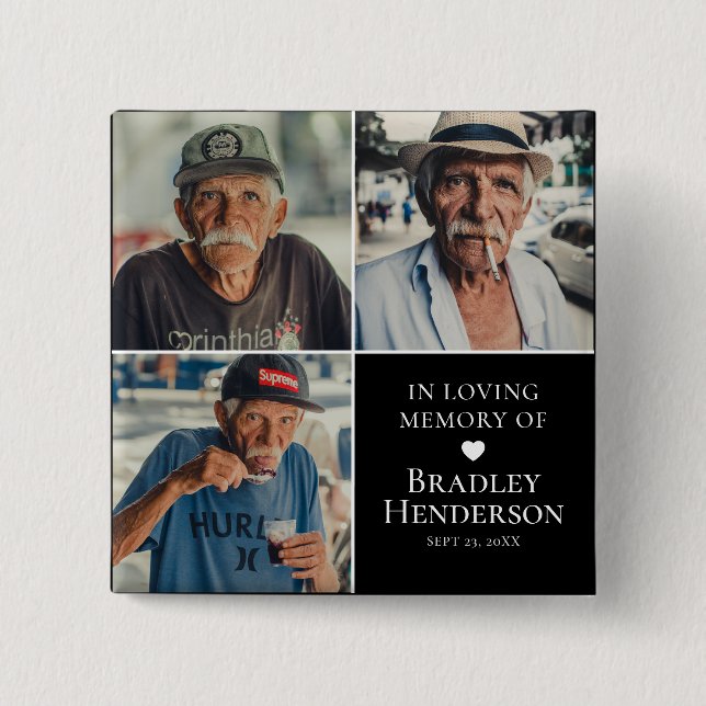 Chapa Cuadrada Conservación del recuerdo del Collage de fotos mod (Anverso)