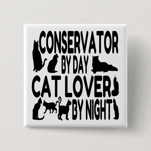 Chapa Cuadrada Conservador de Cat Lover (Anverso)