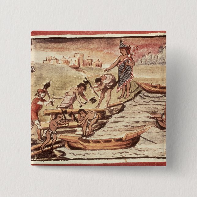 Chapa Cuadrada Constructores de barcos indios mexicanos (Anverso)
