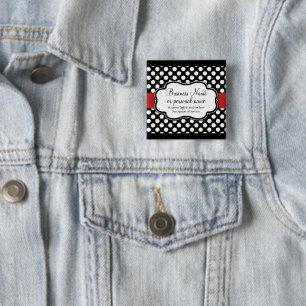 Chapa Cuadrada Consultor lindo retro del lunar rojo blanco negro