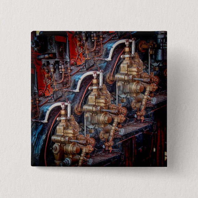 Chapa Cuadrada Controles de una placa de motor de locomotora de v (Anverso)