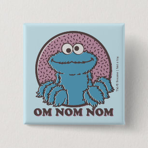 Chapa Cuadrada Cookie Monster   Om Nom
