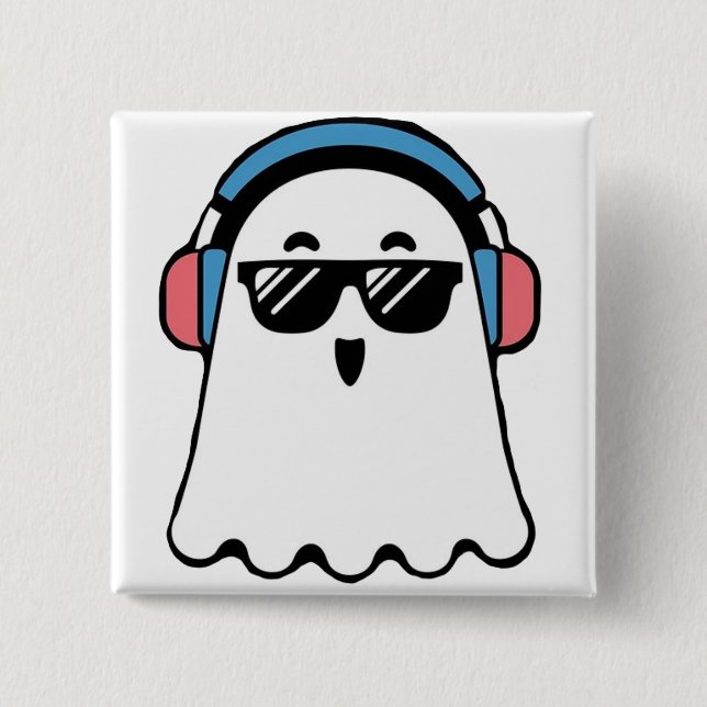Chapa Cuadrada Cool Ghost (Anverso)