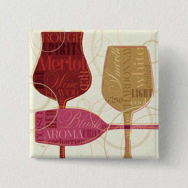 Chapa Cuadrada Copas de vino coloridas (Anverso)
