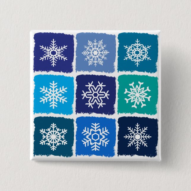 Chapa Cuadrada Copos de nieve (Anverso)
