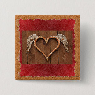 Chapa Cuadrada Corazón alado