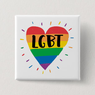 Chapa Cuadrada Corazón arcoiris LGBT