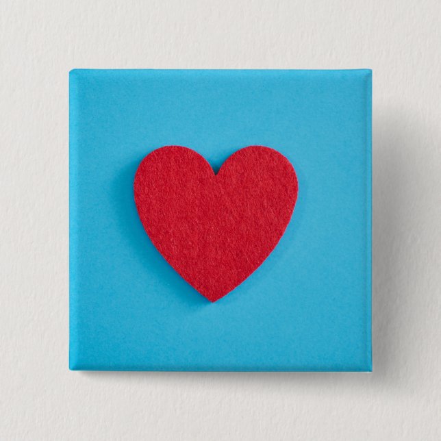 Chapa Cuadrada Corazón de amor rojo (Anverso)