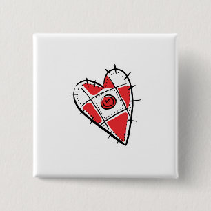 Chapa Cuadrada corazón de cojín de alfileres