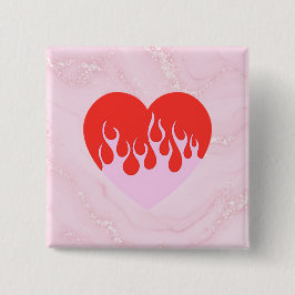 Chapa Cuadrada Corazón de Fuego