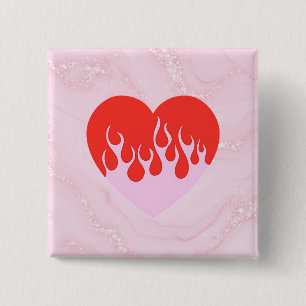 Chapa Cuadrada Corazón de Fuego