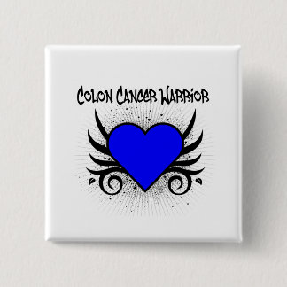Chapa Cuadrada Corazón de Guerrero del Cáncer de Colón