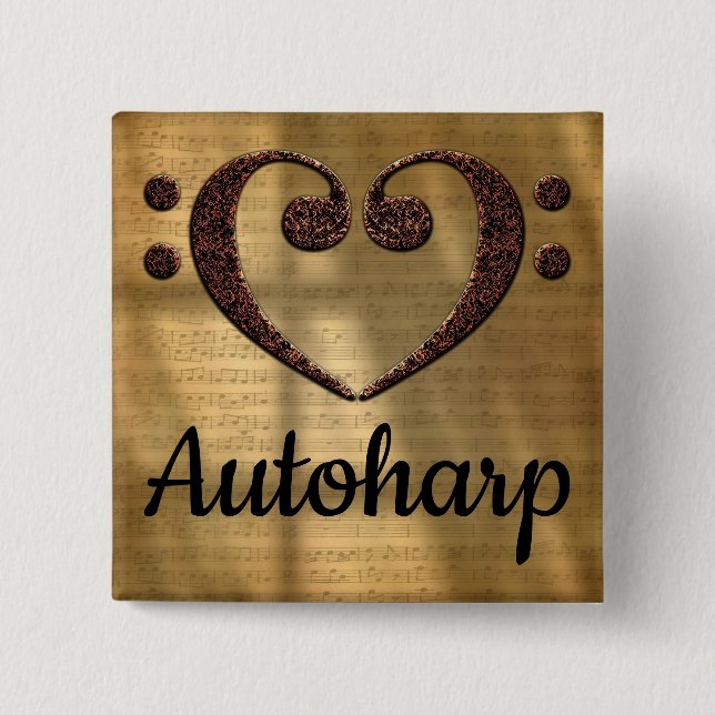 Chapa Cuadrada Corazón de limpiador de doble trasero autoharp (Anverso)