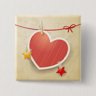 Chapa Cuadrada Corazón de papel