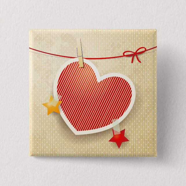 Chapa Cuadrada Corazón de papel (Anverso)