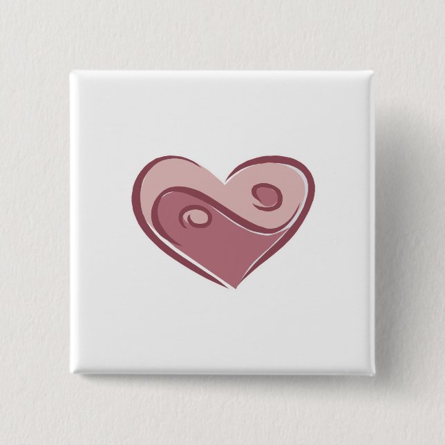 Chapa Cuadrada corazón de yin yang (Anverso)