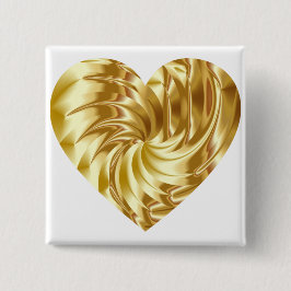 Chapa Cuadrada Corazón dorado (Forma de oro del amor)