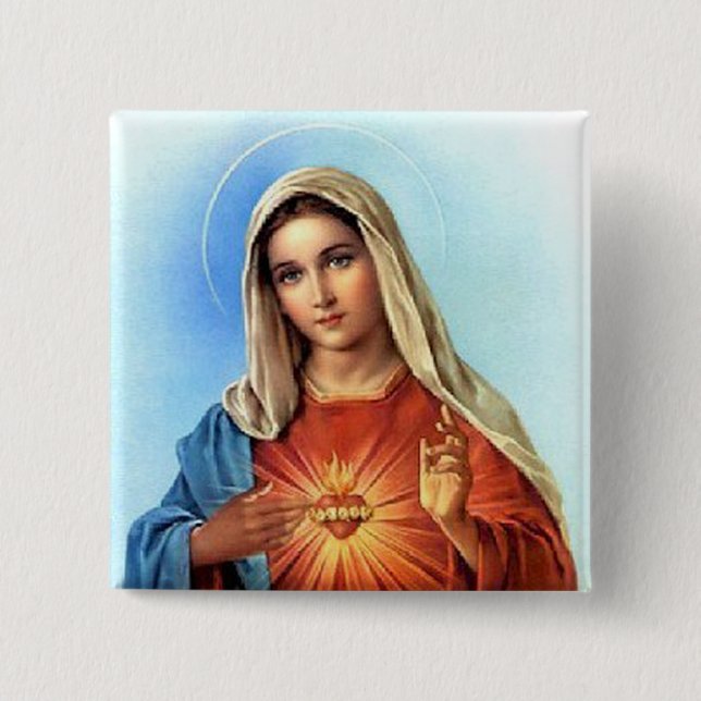 Chapa Cuadrada Corazón inmaculado Maria (Anverso)
