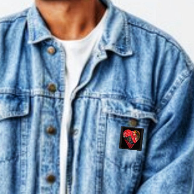 Chapa Cuadrada Corazón irregular (This eye-catching, button expresses your love for the unique!)