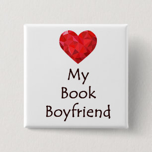 Chapa Cuadrada Corazón mi novio del libro