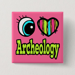 Chapa Cuadrada Corazón Ojo Brillante Me Encanta La Arqueología