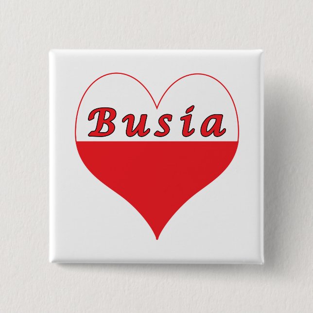 Chapa Cuadrada Corazón polaco de Busia (Anverso)