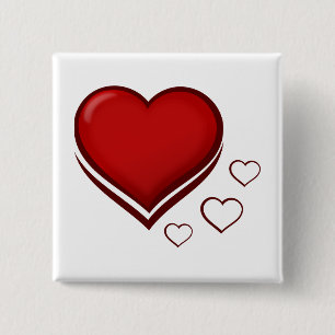 Chapa Cuadrada Corazón Rojo