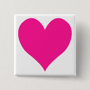 Chapa Cuadrada Corazón rosa profundo y agudo