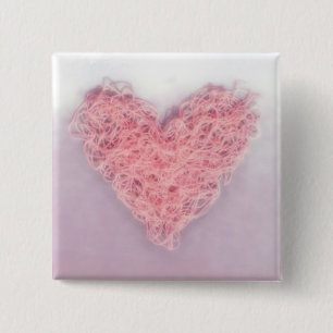 Chapa Cuadrada Corazón rosado enmarañado
