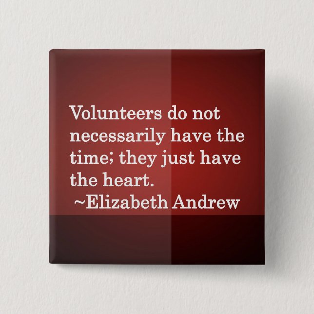 Chapa Cuadrada Corazón voluntario (Anverso)