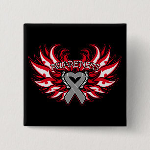 Chapa Cuadrada Corazón Wings.png de la conciencia de la diabetes