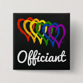 Chapa Cuadrada Corazones acodados boda Officiant del arco iris