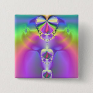 Chapa Cuadrada Corazones arco iris fractal