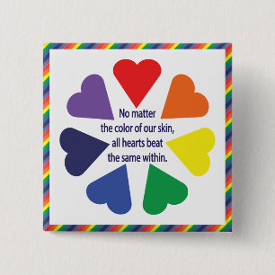 Chapa Cuadrada Corazones arcoiris