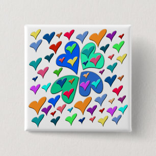 Chapa Cuadrada Corazones coloridos