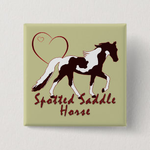 Chapa Cuadrada Corazones de caballo de la silla de ruedas detecta