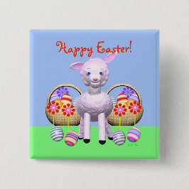 Chapa Cuadrada Cordero de Pascua y canastas