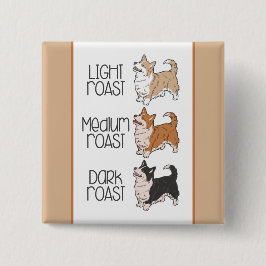 Chapa Cuadrada Corgi Dog & Coffee