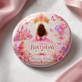 Chapa Cuadrada Corona de Princesa Cumpleaños