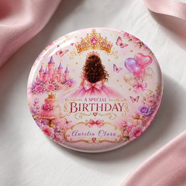 Chapa Cuadrada Corona de Princesa Cumpleaños (Subido por el creador)