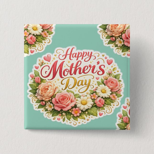 Chapa Cuadrada Corona floral (Anverso)