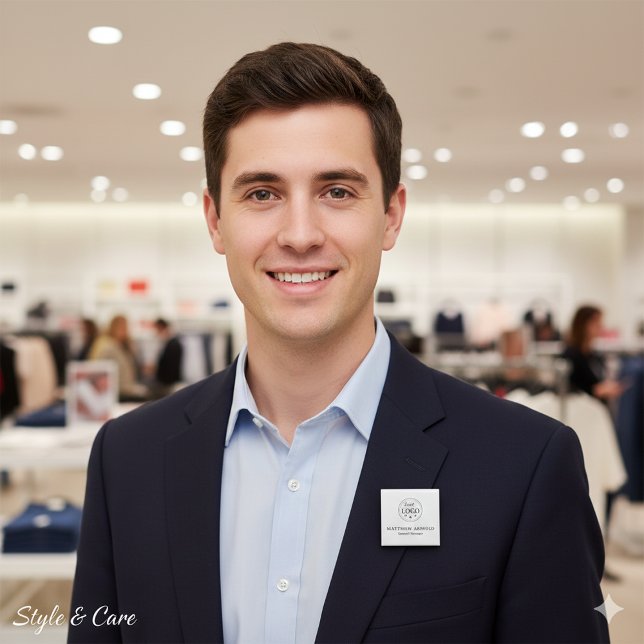 Chapa Cuadrada Corporate Logo Professional Identification Button (Corporate Logo Professional Identification Button)