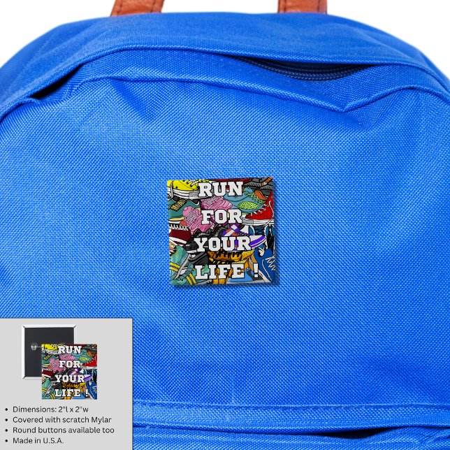 Chapa Cuadrada Corredor de arte pop audaz (Subido por el creador)