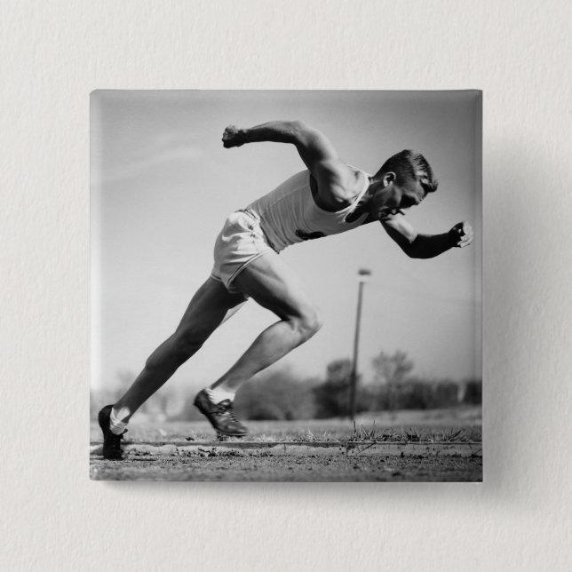 Chapa Cuadrada Corredor masculino (Anverso)